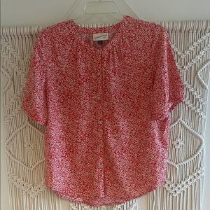 Universal Thread Red and White Floral Blouse